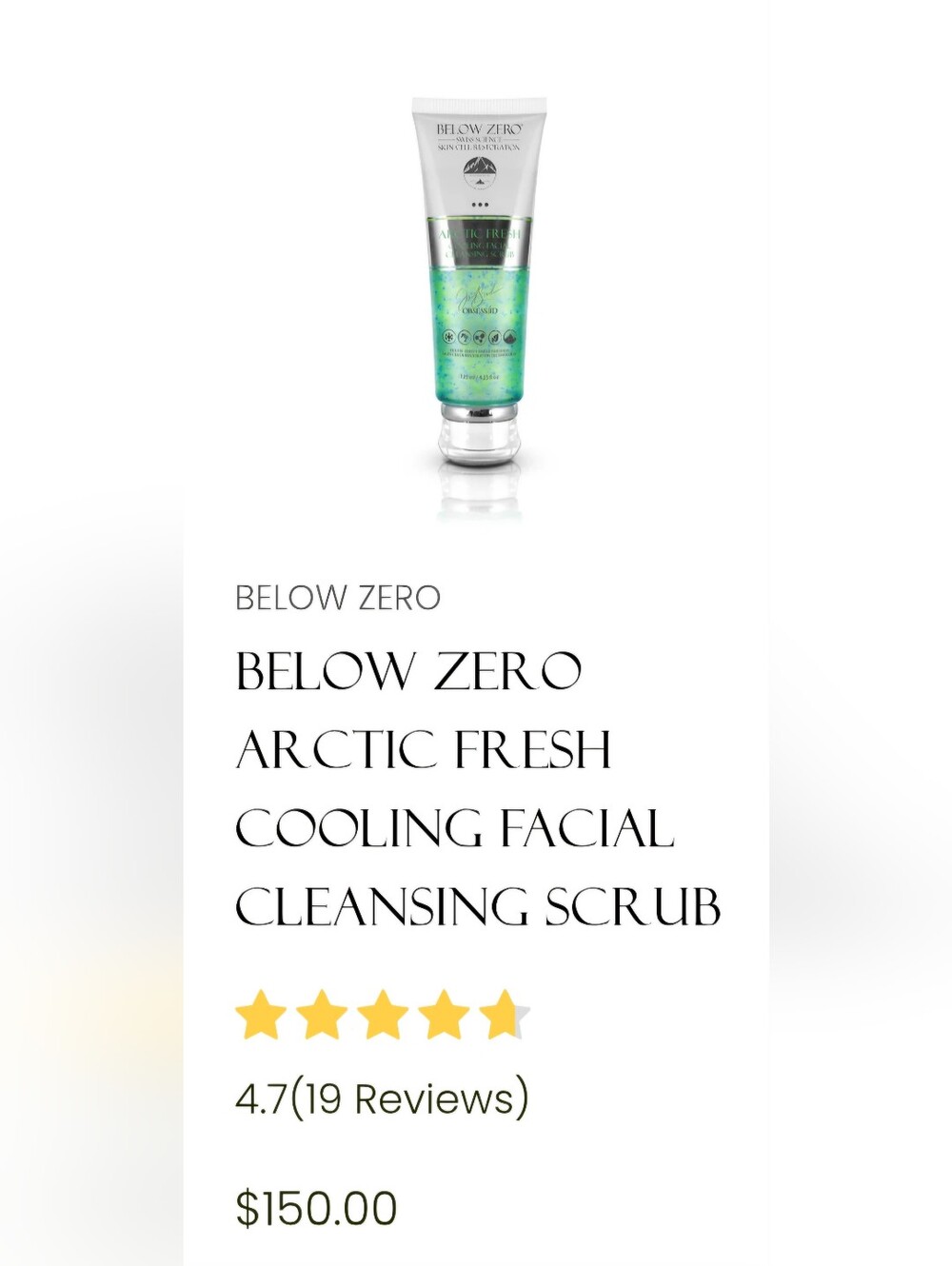 Below Zero:ARCTIC FRESH SCRUB CLEANSER